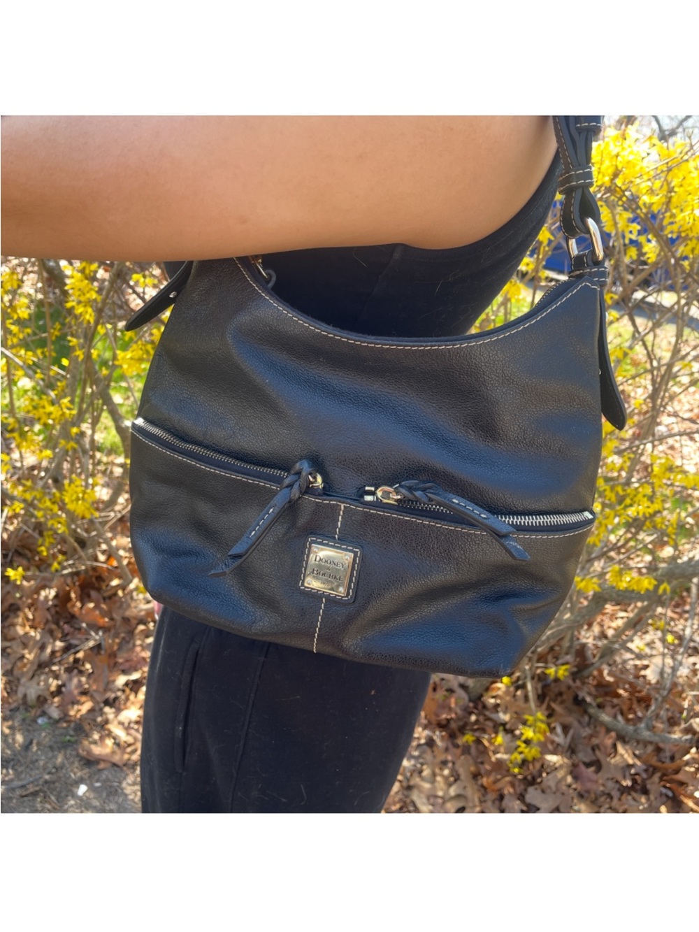 Y2K Dooney & Bourke Black Leather Hobo with